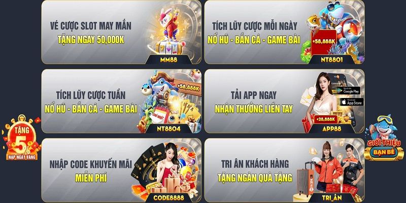 Hệ thống ưu đãi khủng của tải app ngay nhận thưởng liền tay